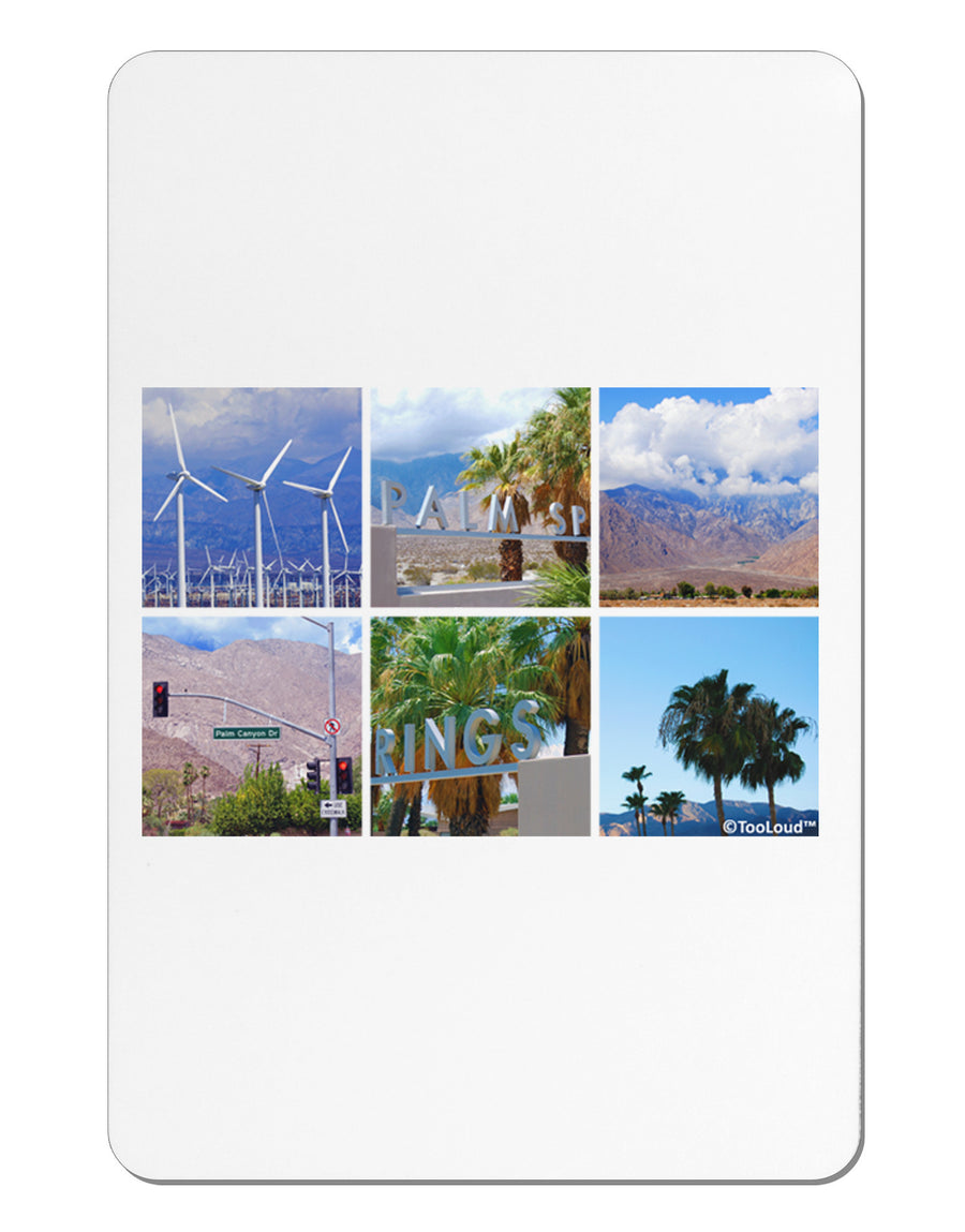 Palm Springs Square Collage Aluminum Magnet-TooLoud-White-Davson Sales