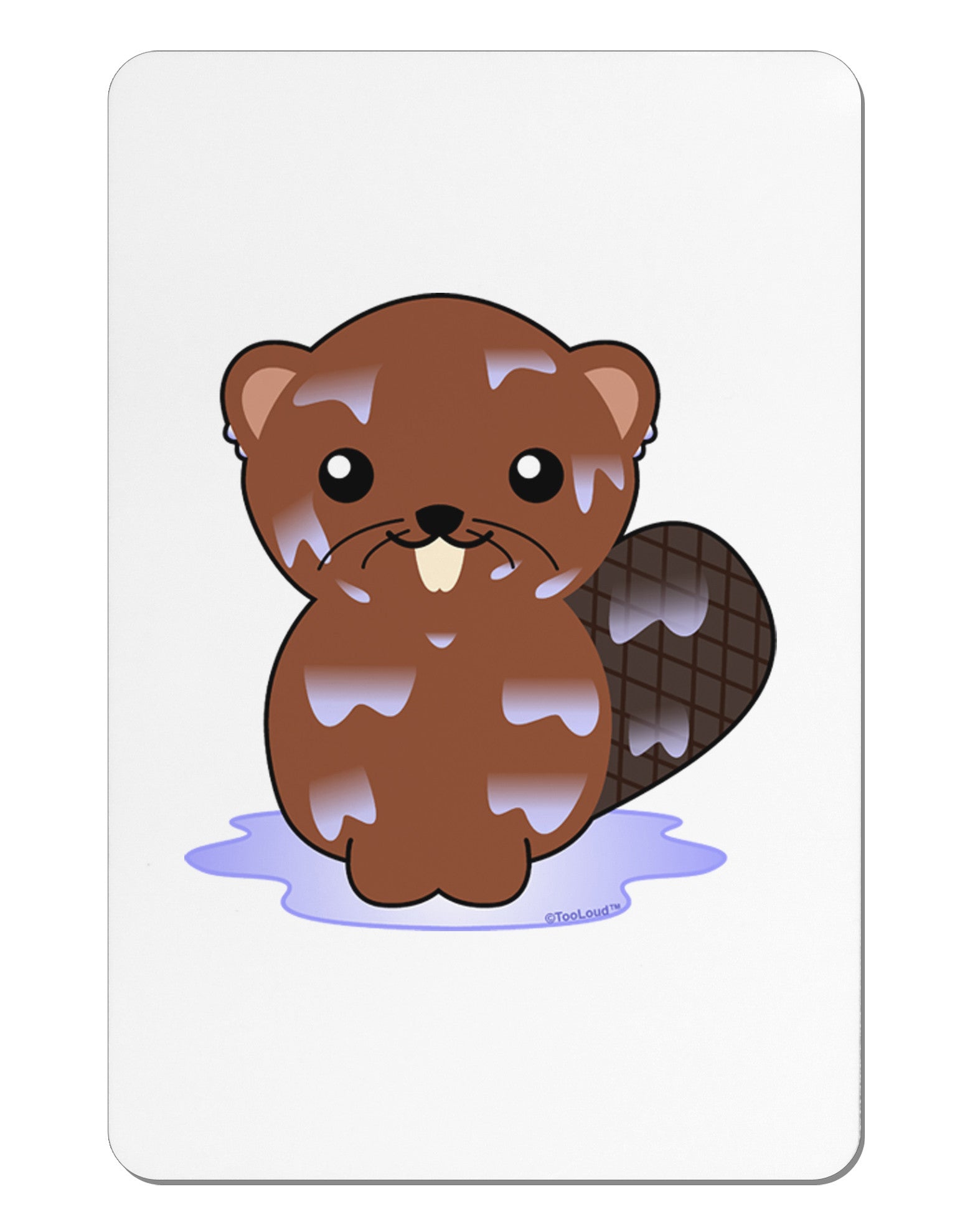 Cute Wet Beaver Aluminum Magnet-TooLoud-White-Davson Sales
