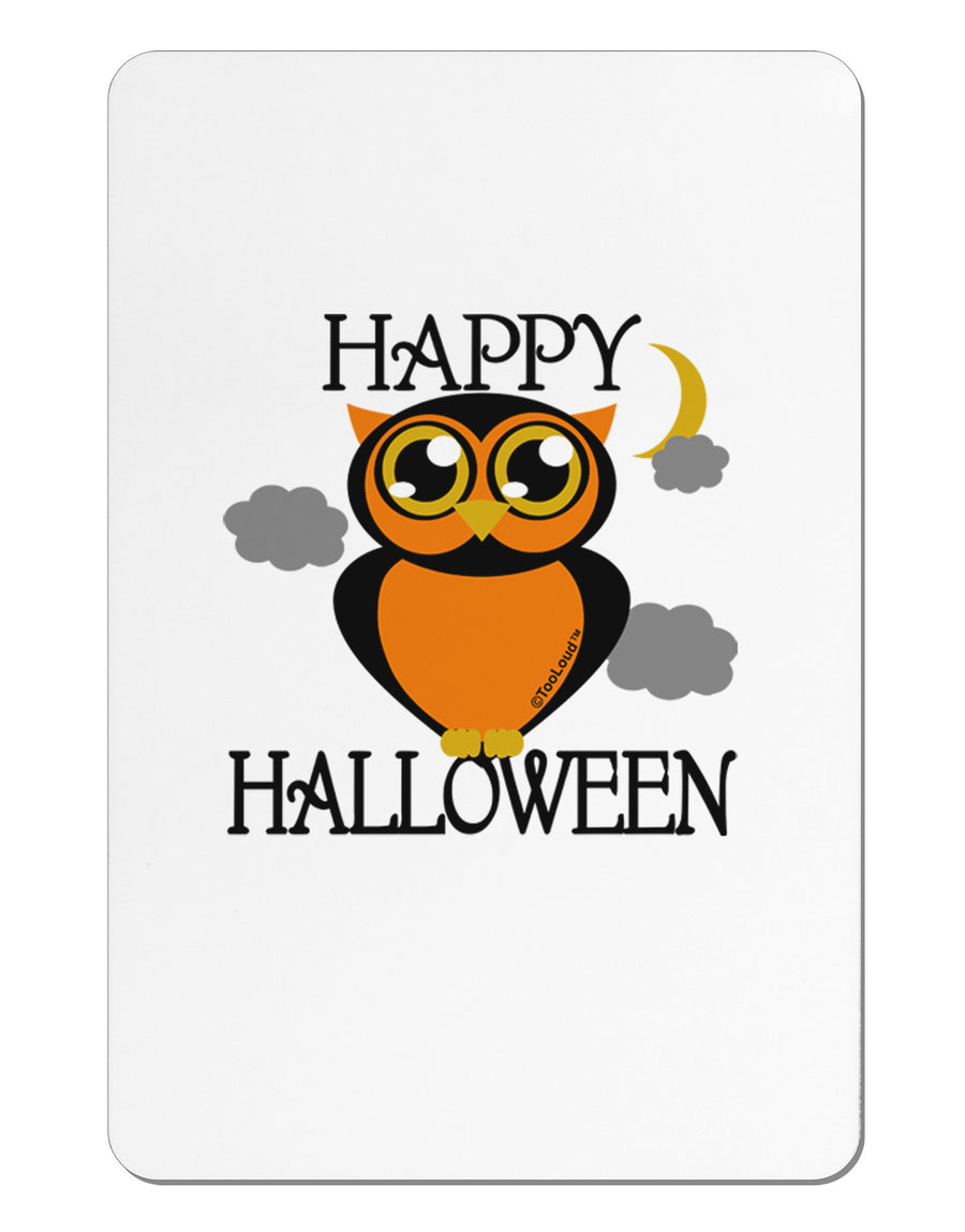 Owl Orange Text Aluminum Magnet-TooLoud-White-Davson Sales