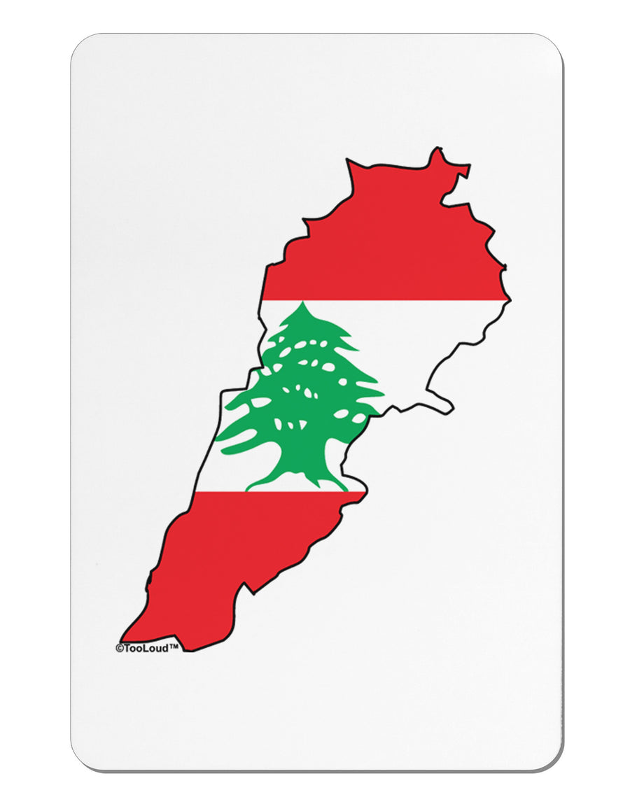 Lebanon Flag Silhouette Aluminum Magnet-TooLoud-White-Davson Sales