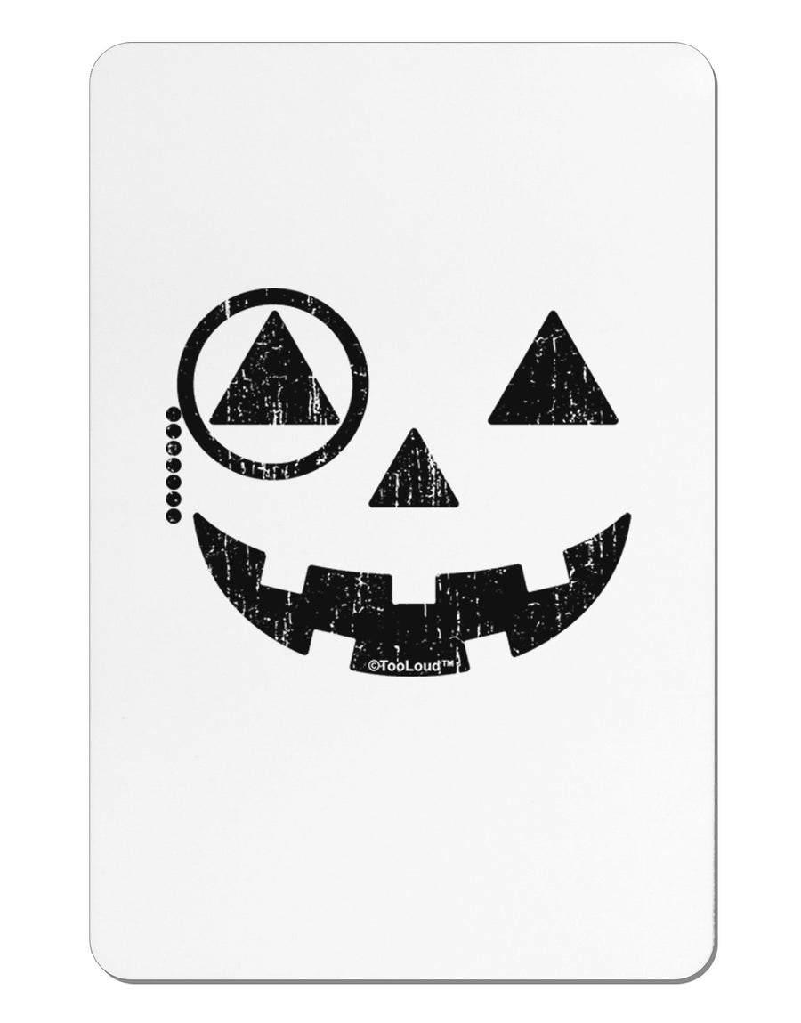 Monocle Jack-o-Lantern Distressed Aluminum Magnet-TooLoud-White-Davson Sales