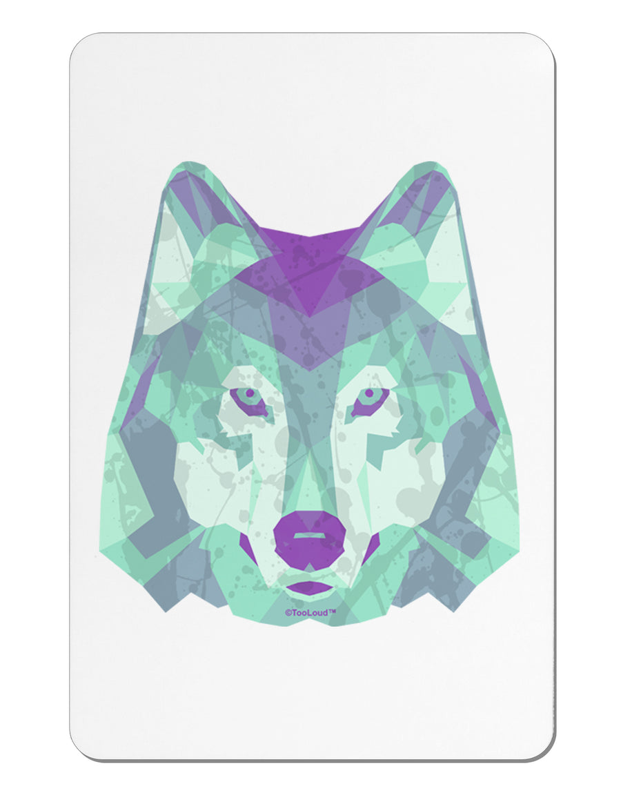 Geometric Wolf Head Aluminum Magnet by TooLoud-TooLoud-White-Davson Sales