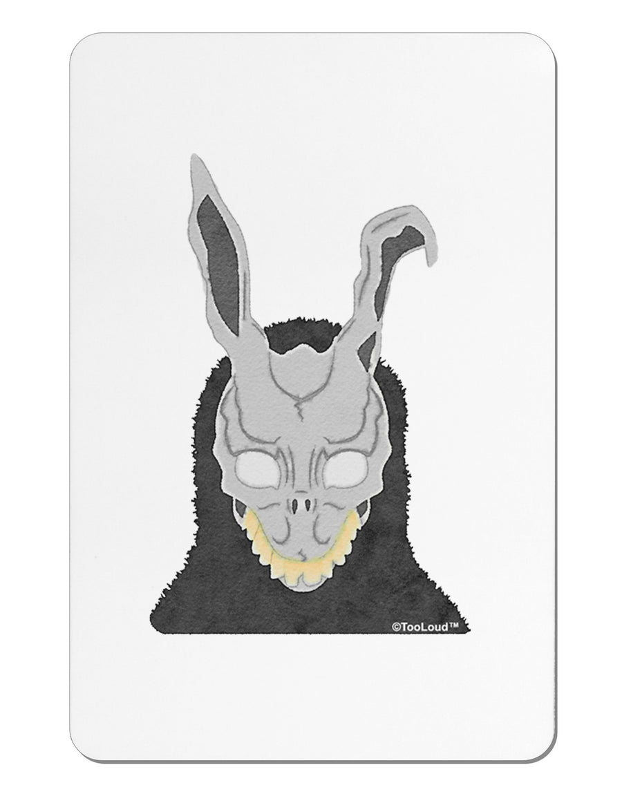 Scary Buny Face Watercolor Aluminum Magnet-TooLoud-White-Davson Sales