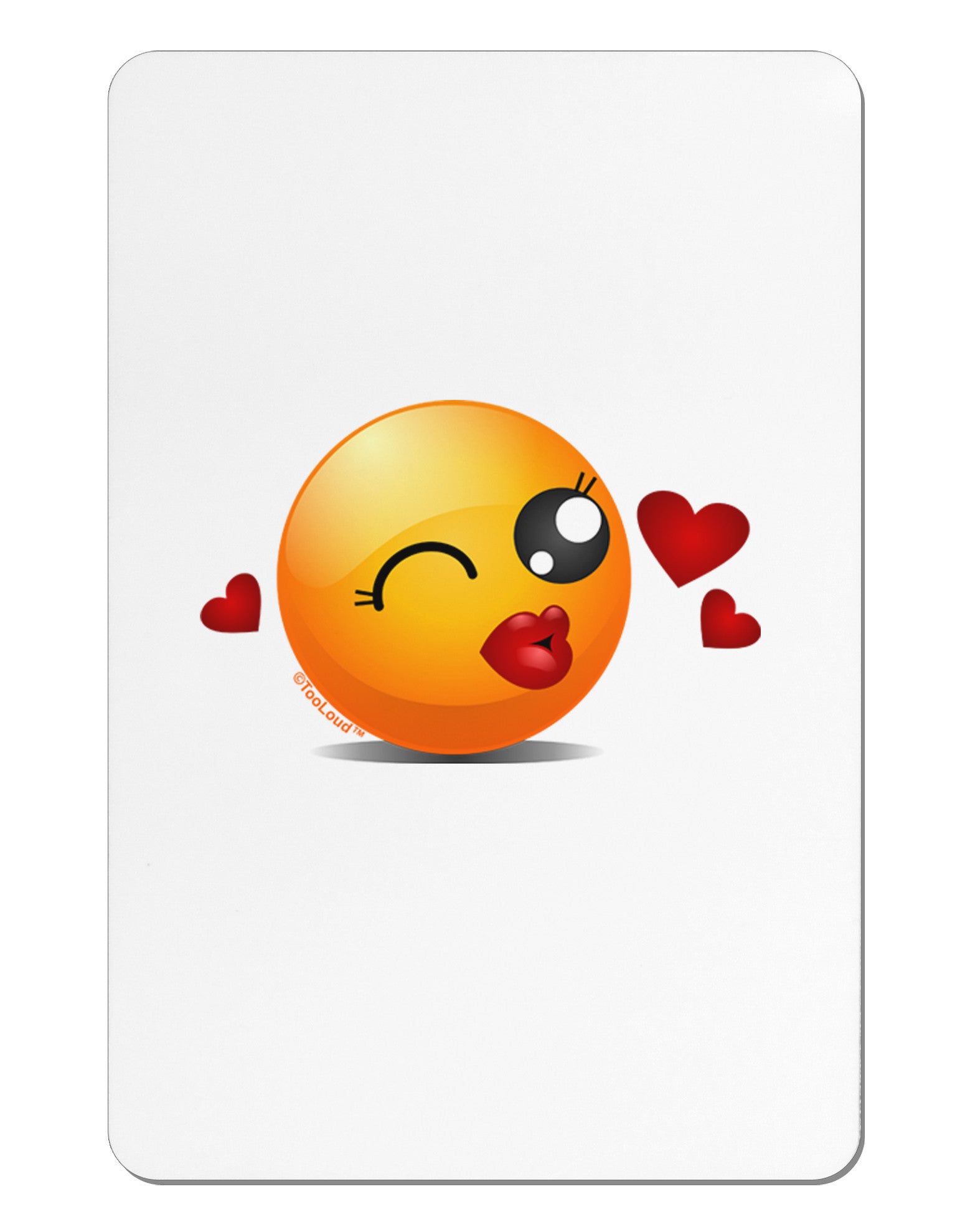 Kissy Face Emoji Girl Aluminum Magnet-TooLoud-White-Davson Sales