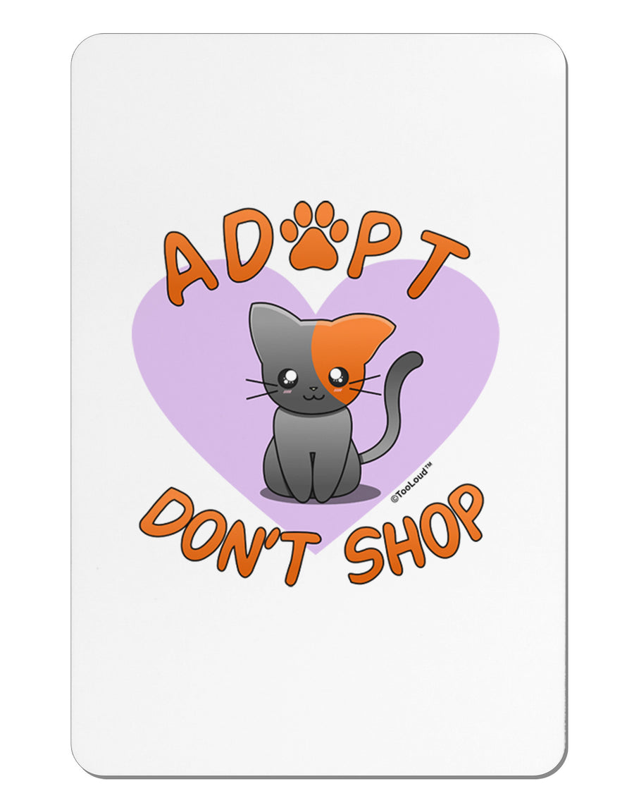 Adopt Don't Shop Cute Kitty Aluminum Magnet-TooLoud-White-Davson Sales