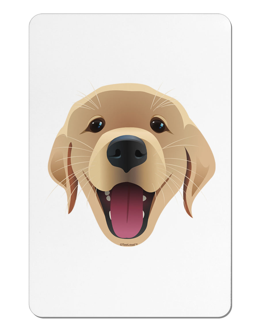 Cute Golden Retriever Puppy Face Aluminum Magnet-TooLoud-White-Davson Sales