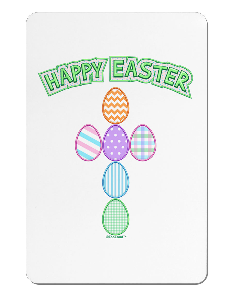 Happy Easter Egg Cross Faux Applique Aluminum Magnet-TooLoud-White-Davson Sales