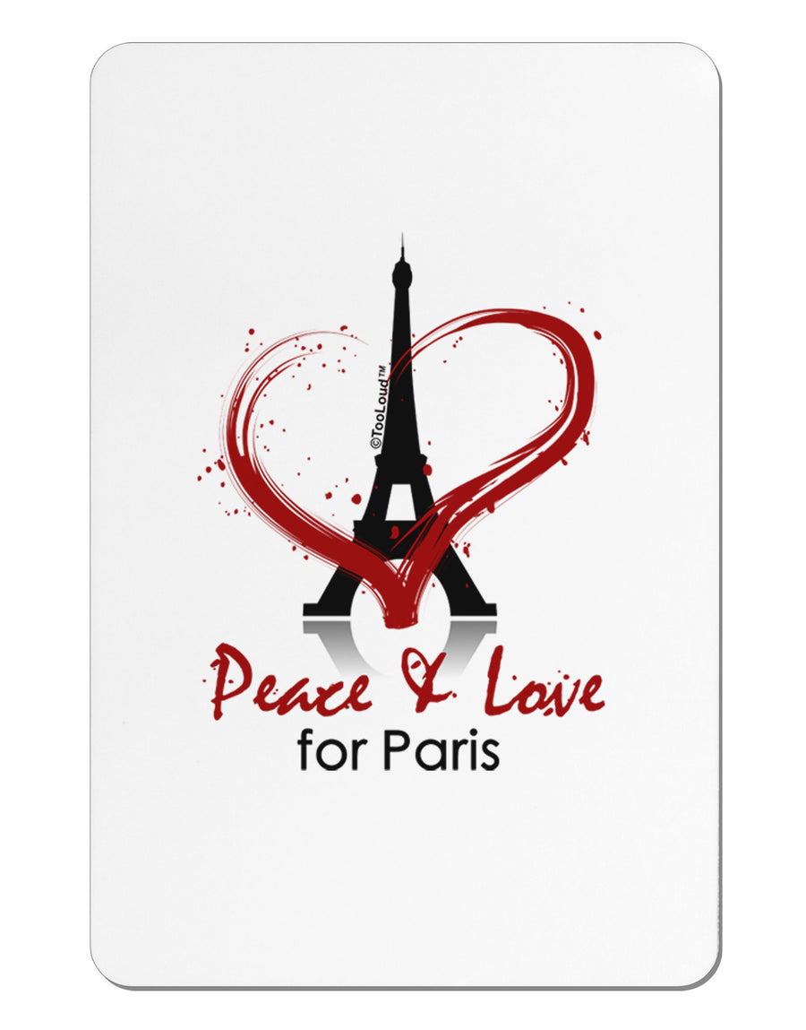 Peace & Love For Paris Aluminum Magnet-TooLoud-White-Davson Sales