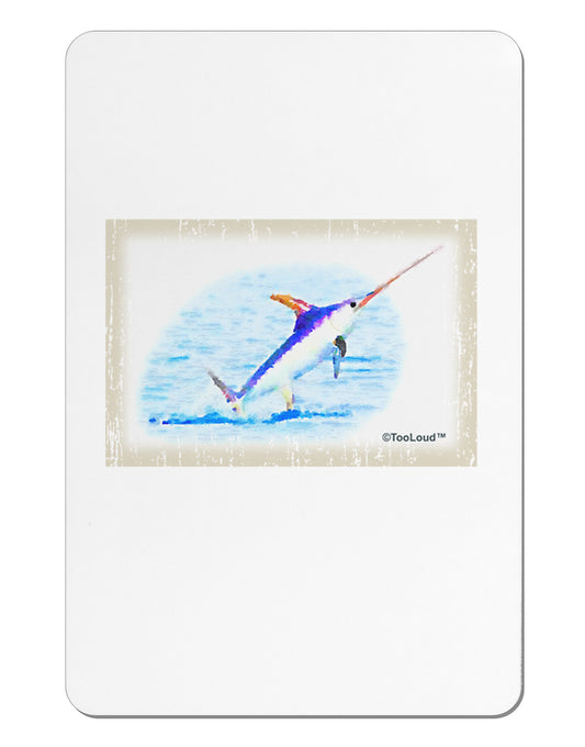 Swordfish Watercolor Aluminum Magnet-TooLoud-White-Davson Sales