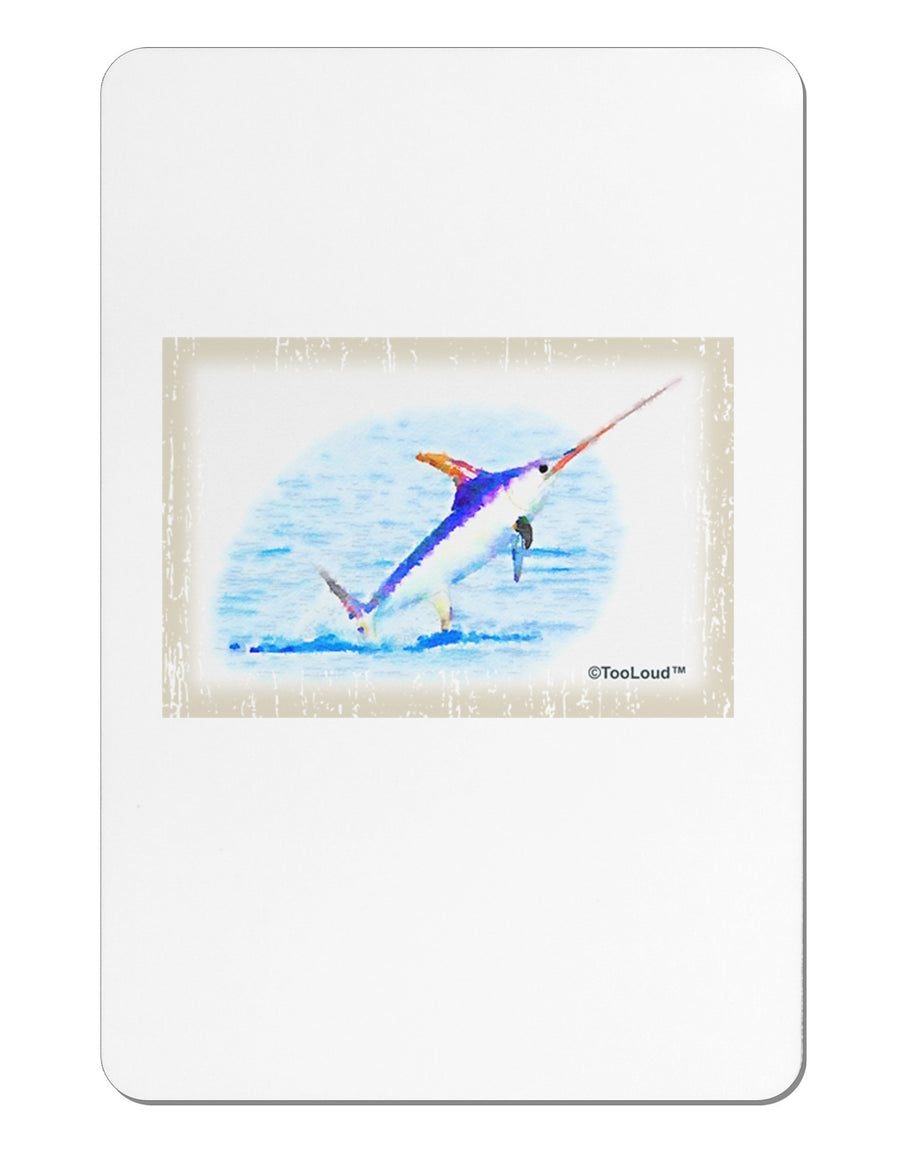 Swordfish Watercolor Aluminum Magnet-TooLoud-White-Davson Sales