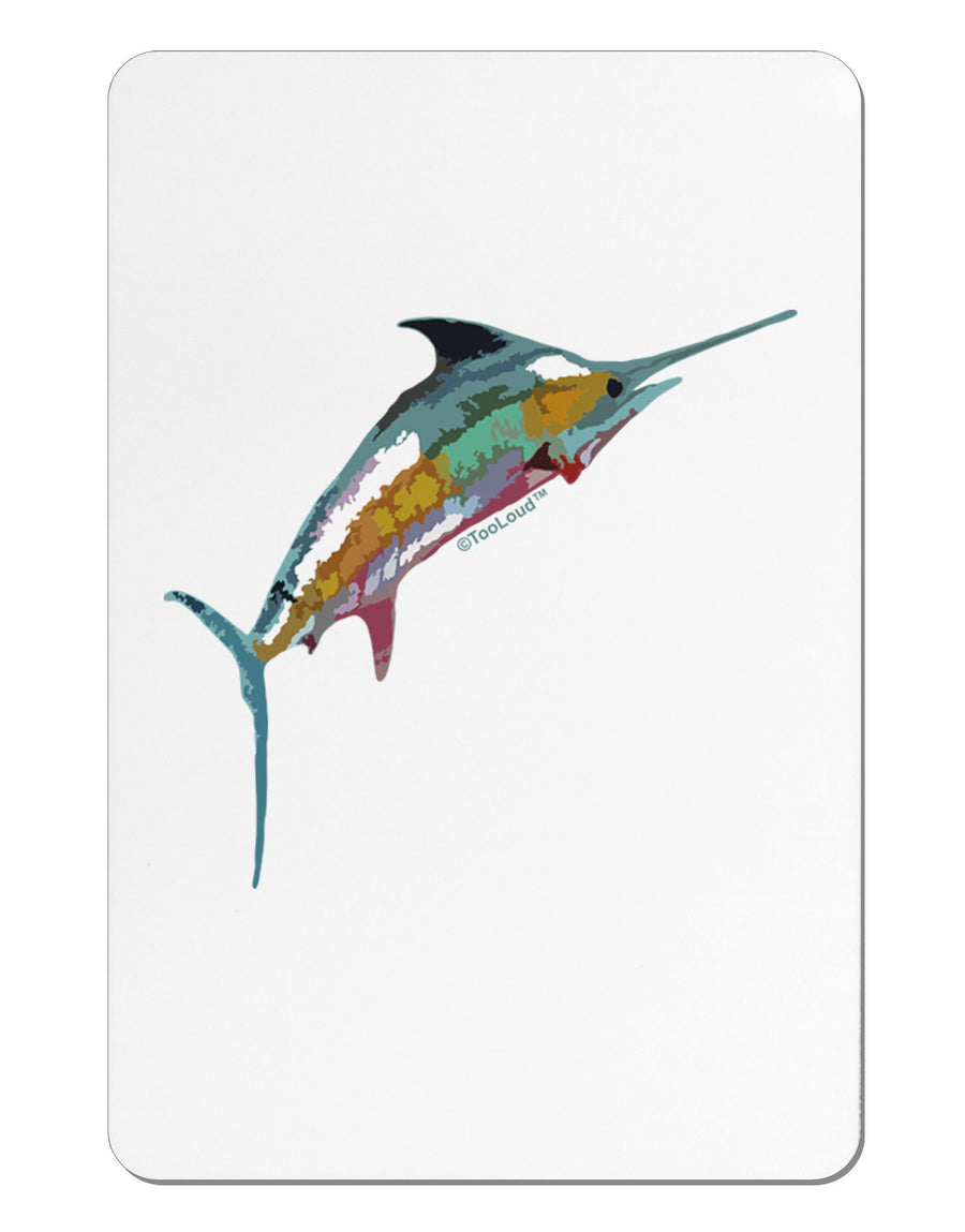 Colorful Vector Swordfish Aluminum Magnet-TooLoud-White-Davson Sales