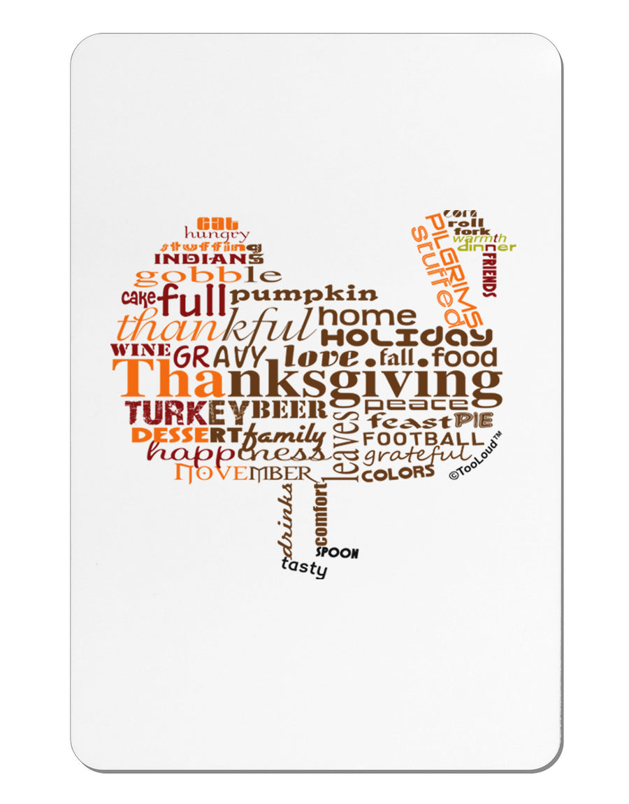 Turkey Typography Aluminum Magnet-TooLoud-White-Davson Sales