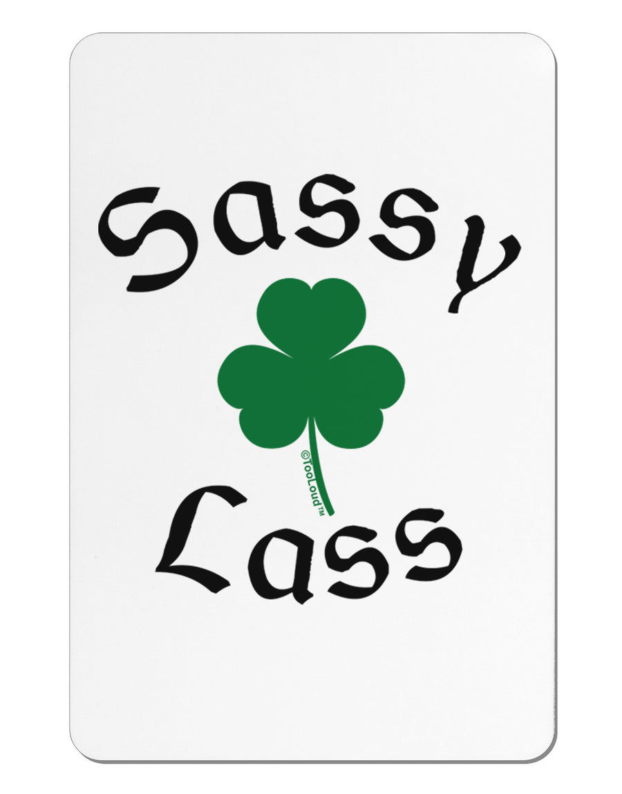 Sassy Lass St Patricks Day Aluminum Magnet-TooLoud-White-Davson Sales