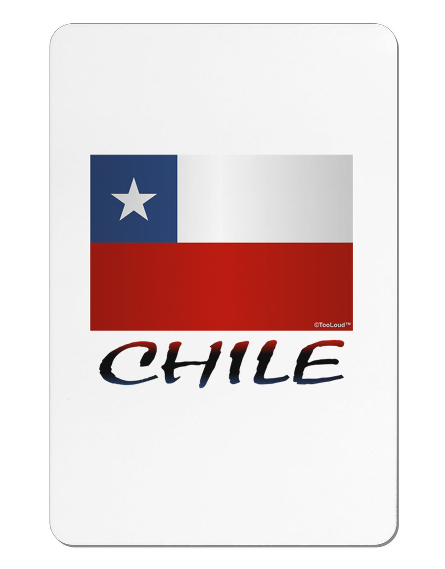 Chile Flag Aluminum Magnet-TooLoud-White-Davson Sales