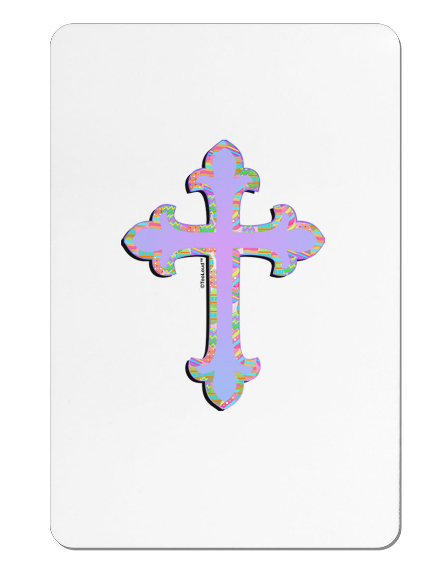 Easter Color Cross Aluminum Magnet-TooLoud-White-Davson Sales