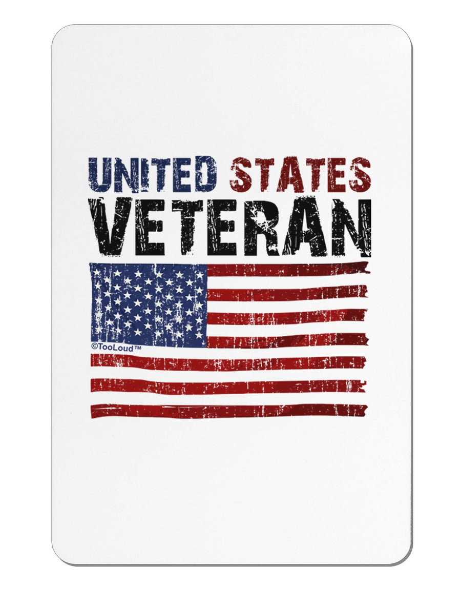 US Veteran Distressed Aluminum Magnet-TooLoud-White-Davson Sales