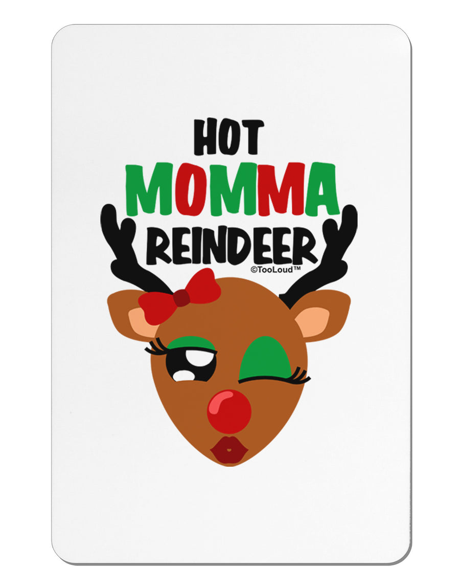 Hot Momma Reindeer Matching Deer Aluminum Magnet-TooLoud-White-Davson Sales