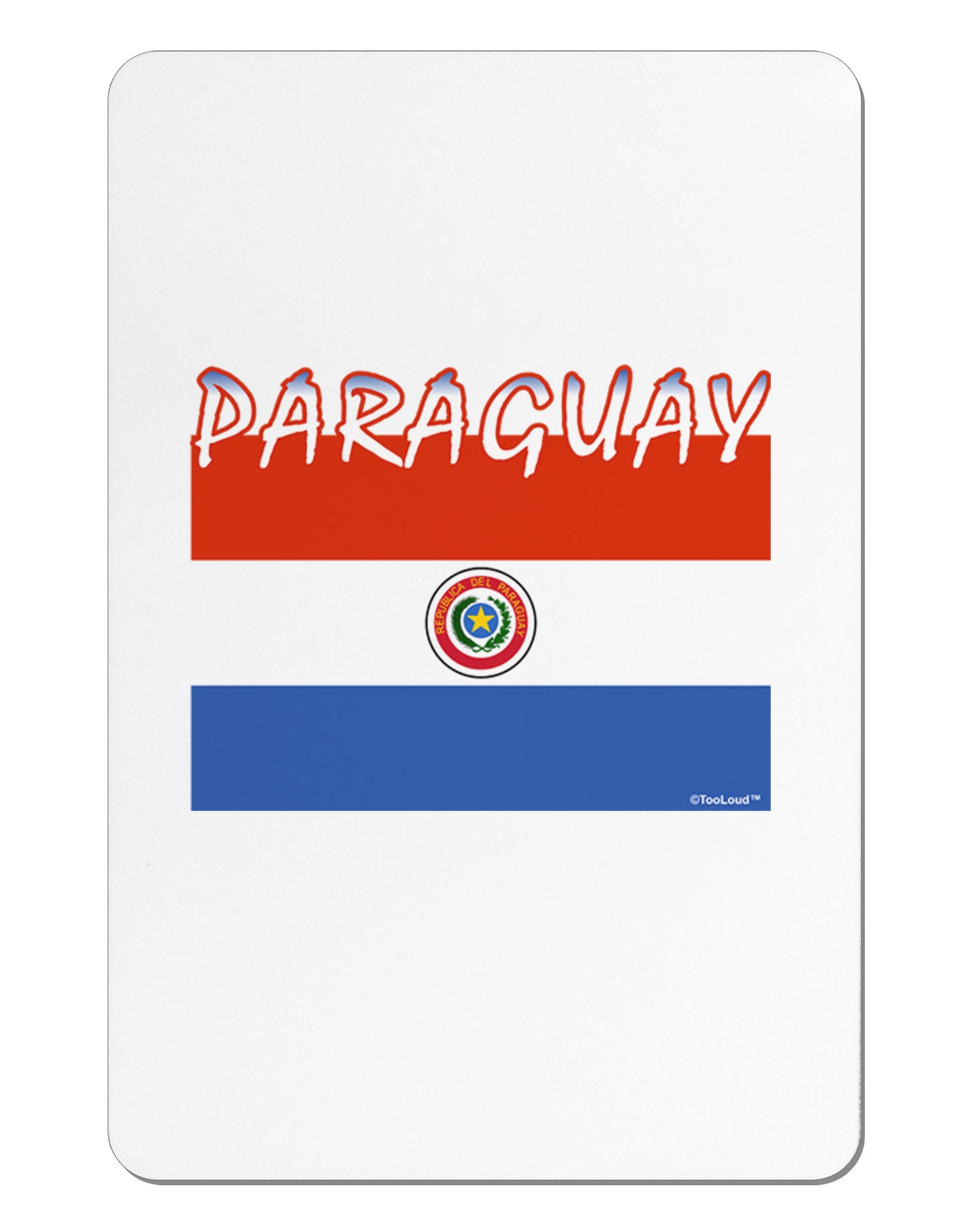 Paraguay Flag Aluminum Magnet-TooLoud-White-Davson Sales