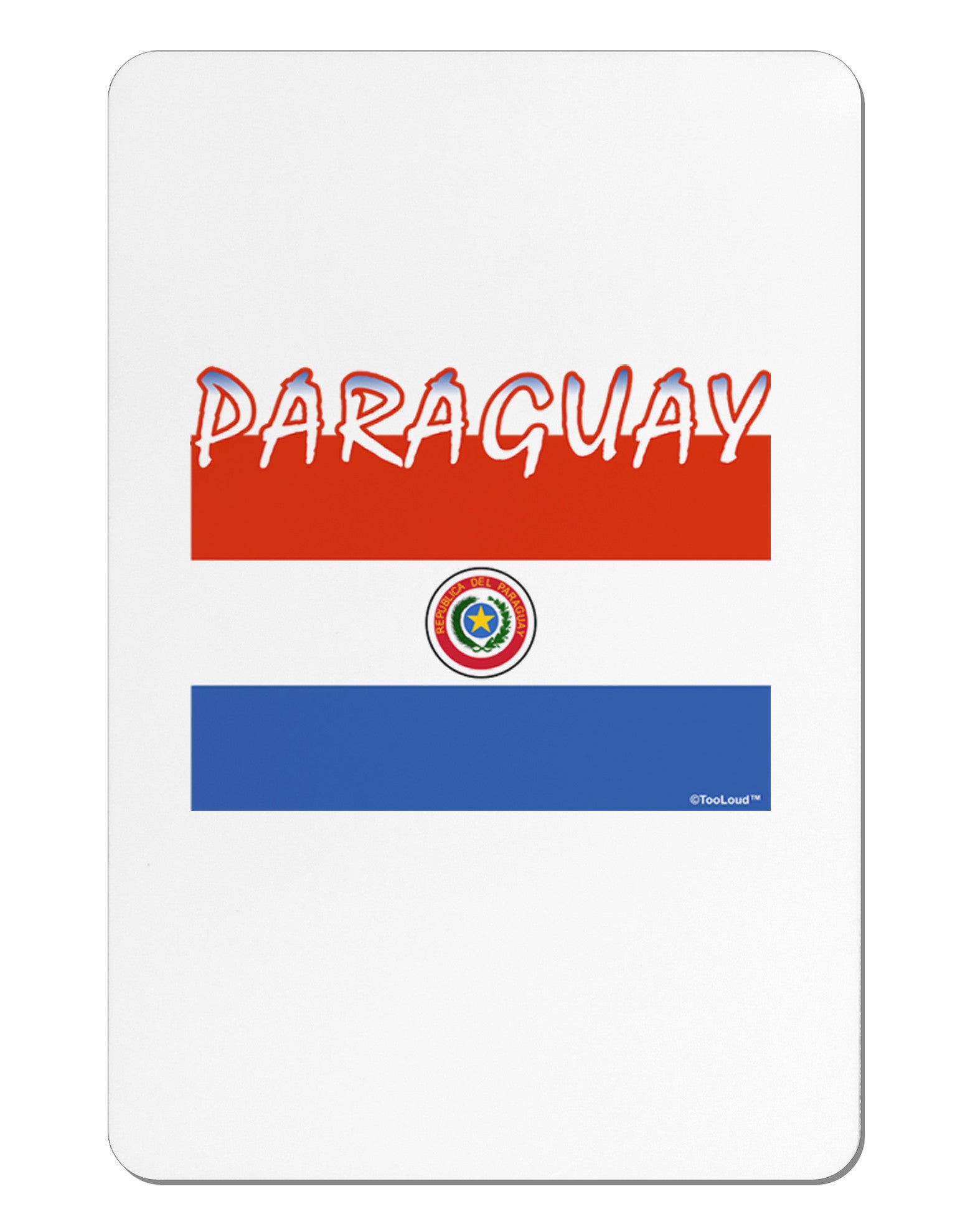 Paraguay Flag Aluminum Magnet-TooLoud-White-Davson Sales