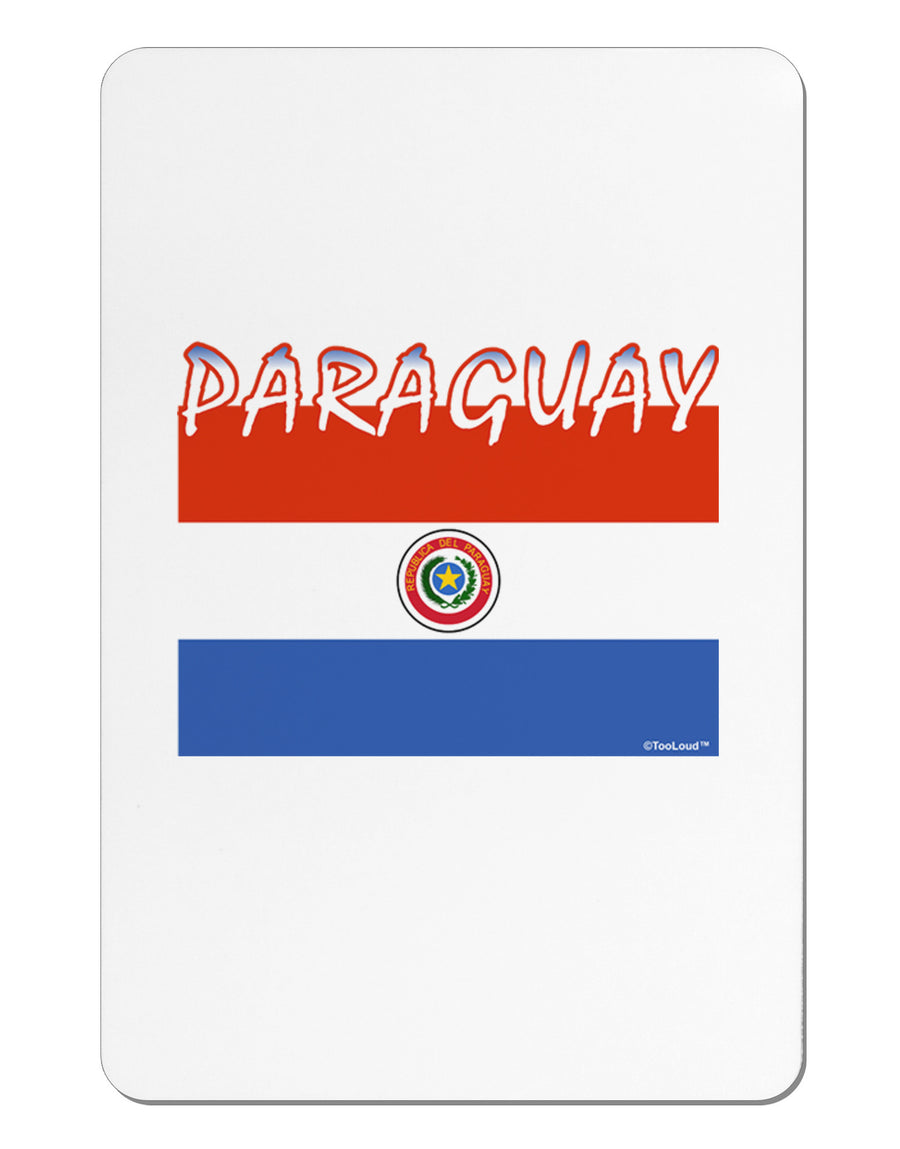 Paraguay Flag Aluminum Magnet-TooLoud-White-Davson Sales