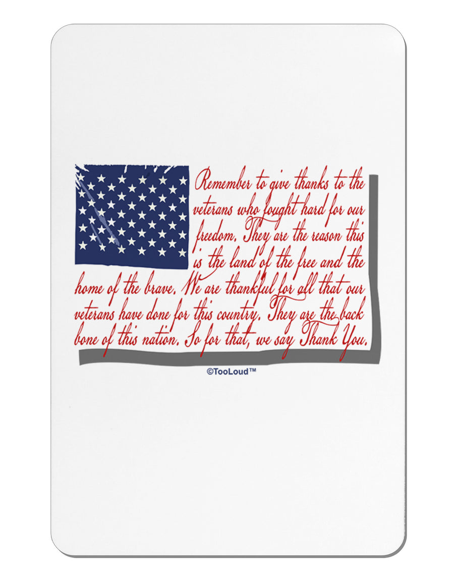 Veterans Scripted Flag Aluminum Magnet-TooLoud-White-Davson Sales