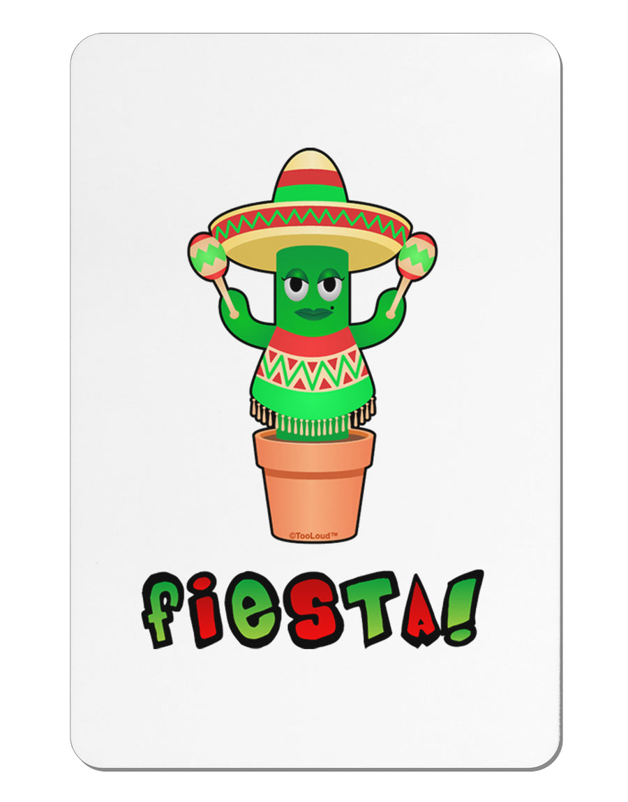 Fiesta Cactus Poncho Text Aluminum Magnet by TooLoud-TooLoud-White-Davson Sales