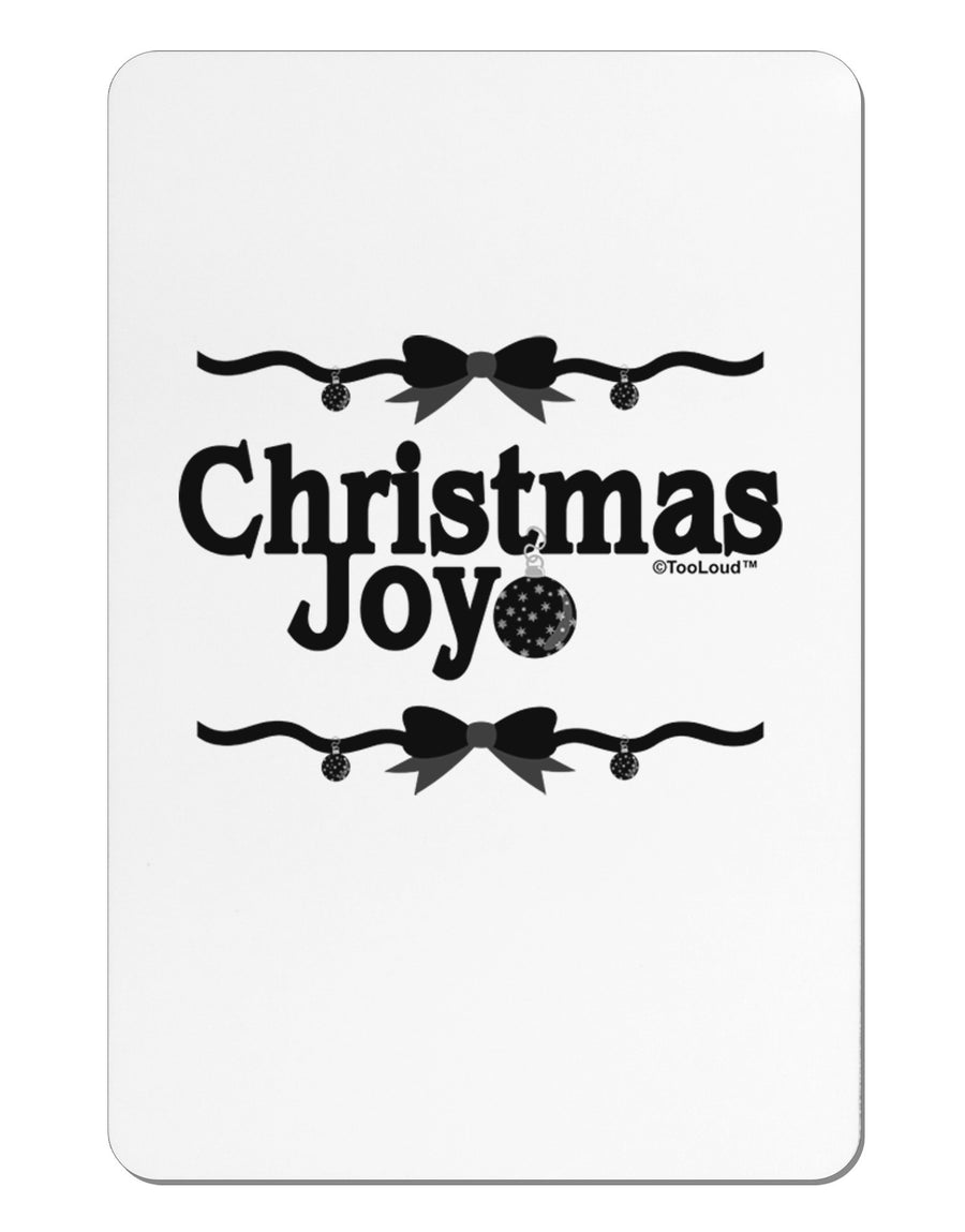 Christmas Joy BnW Aluminum Magnet-TooLoud-White-Davson Sales