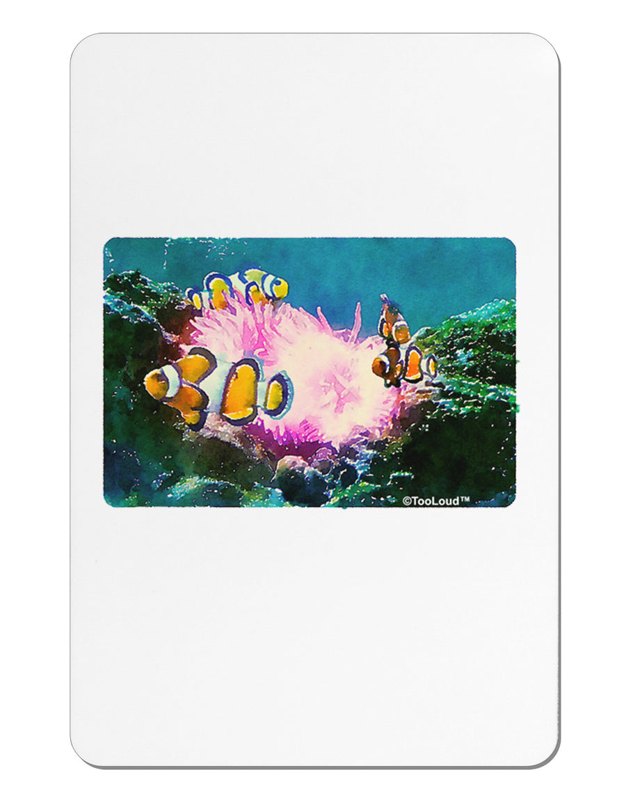 Clownfish Watercolor Aluminum Magnet-TooLoud-White-Davson Sales