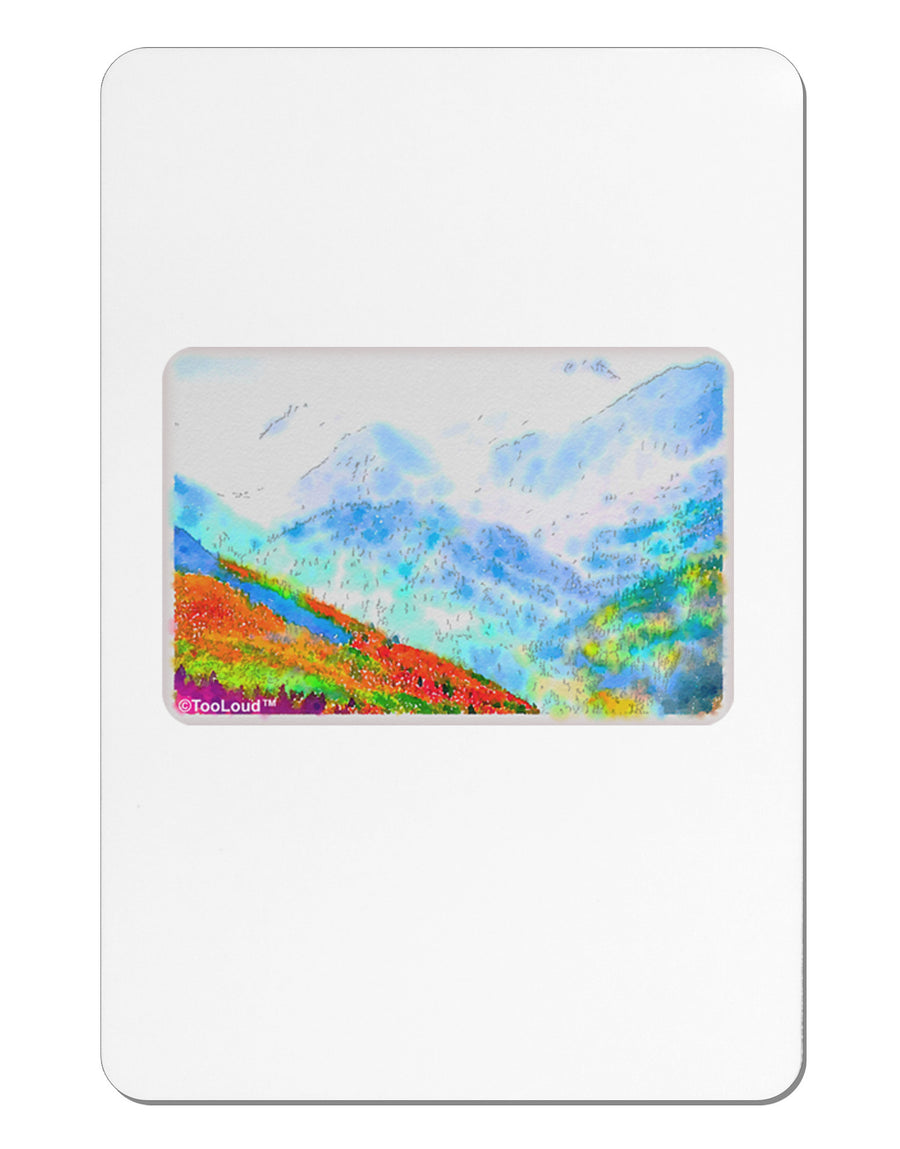 CO Fog Mountains Watercolor Aluminum Magnet-TooLoud-White-Davson Sales