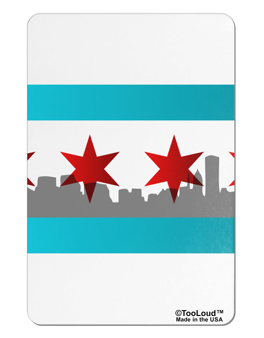 Chicago Flag Skyline AOP Aluminum Magnet All Over Print-TooLoud-White-Davson Sales