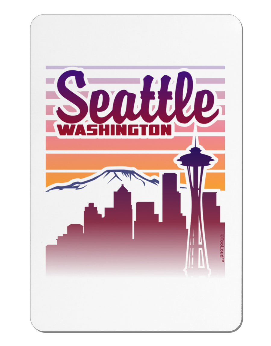 Seattle Washington Sunset Aluminum Magnet-TooLoud-White-Davson Sales