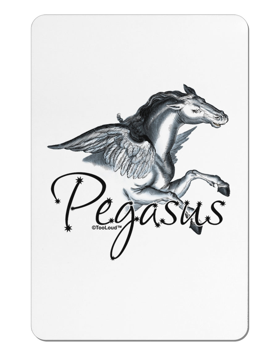 Pegasus Color Illustration Aluminum Magnet-TooLoud-White-Davson Sales