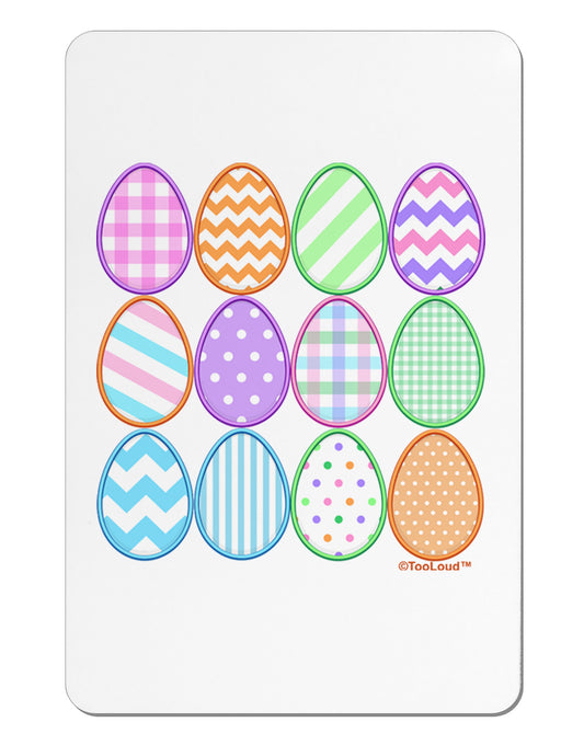 Cute Faux Applique Easter Eggs Aluminum Magnet-TooLoud-White-Davson Sales