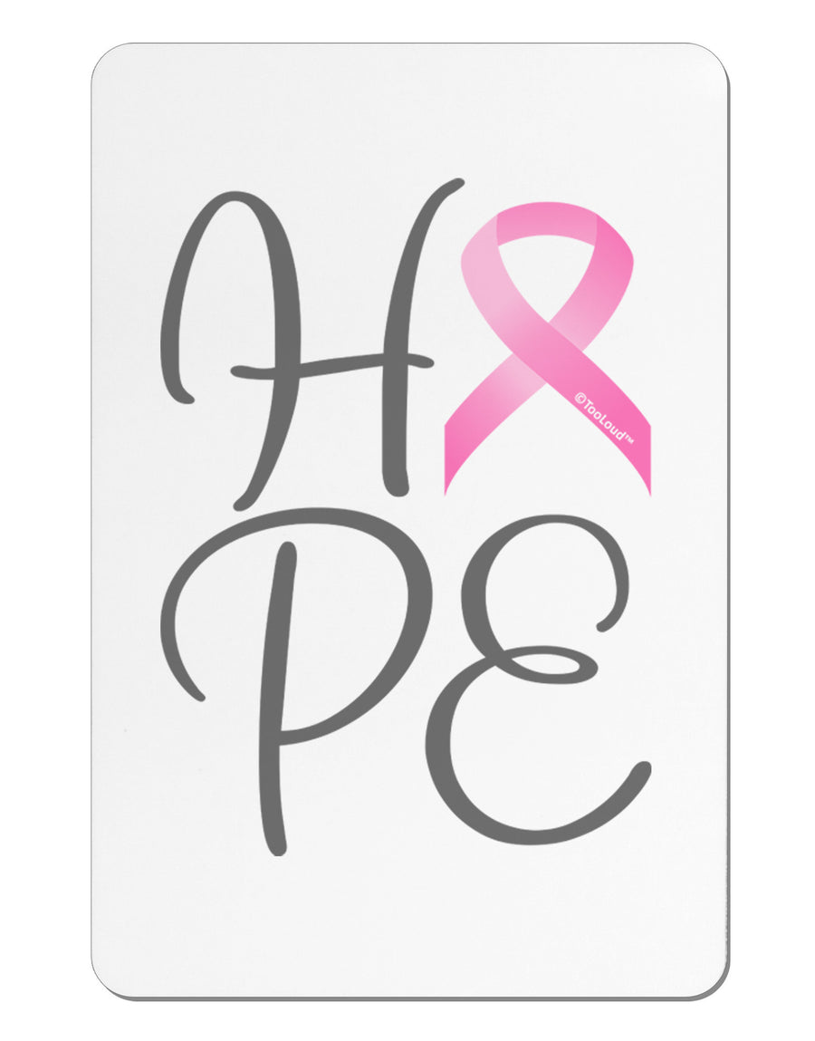 Hope - Breast Cancer Awareness Ribbon Aluminum Magnet-TooLoud-White-Davson Sales