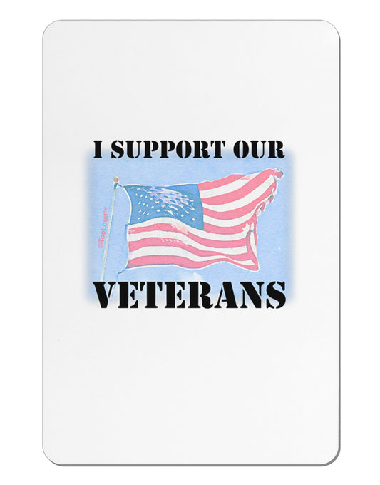 Support Our Veterans Aluminum Magnet-TooLoud-White-Davson Sales