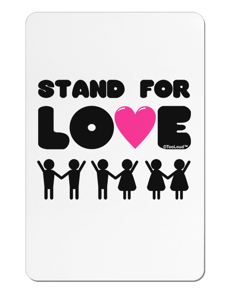 Stand For Love Pink Heart Aluminum Magnet-TooLoud-White-Davson Sales