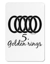 Five Golden Rings Text Aluminum Magnet-TooLoud-White-Davson Sales