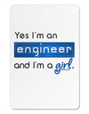 TooLoud Yes I am a Engineer Girl Aluminum Magnet-TooLoud-White-Davson Sales