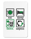 Eat Sleep Drink Green Beer Repeat Aluminum Magnet-TooLoud-White-Davson Sales