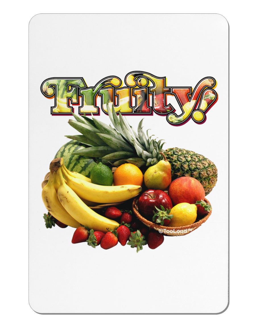 Fruity Fruit Basket 2 Aluminum Magnet-TooLoud-White-Davson Sales