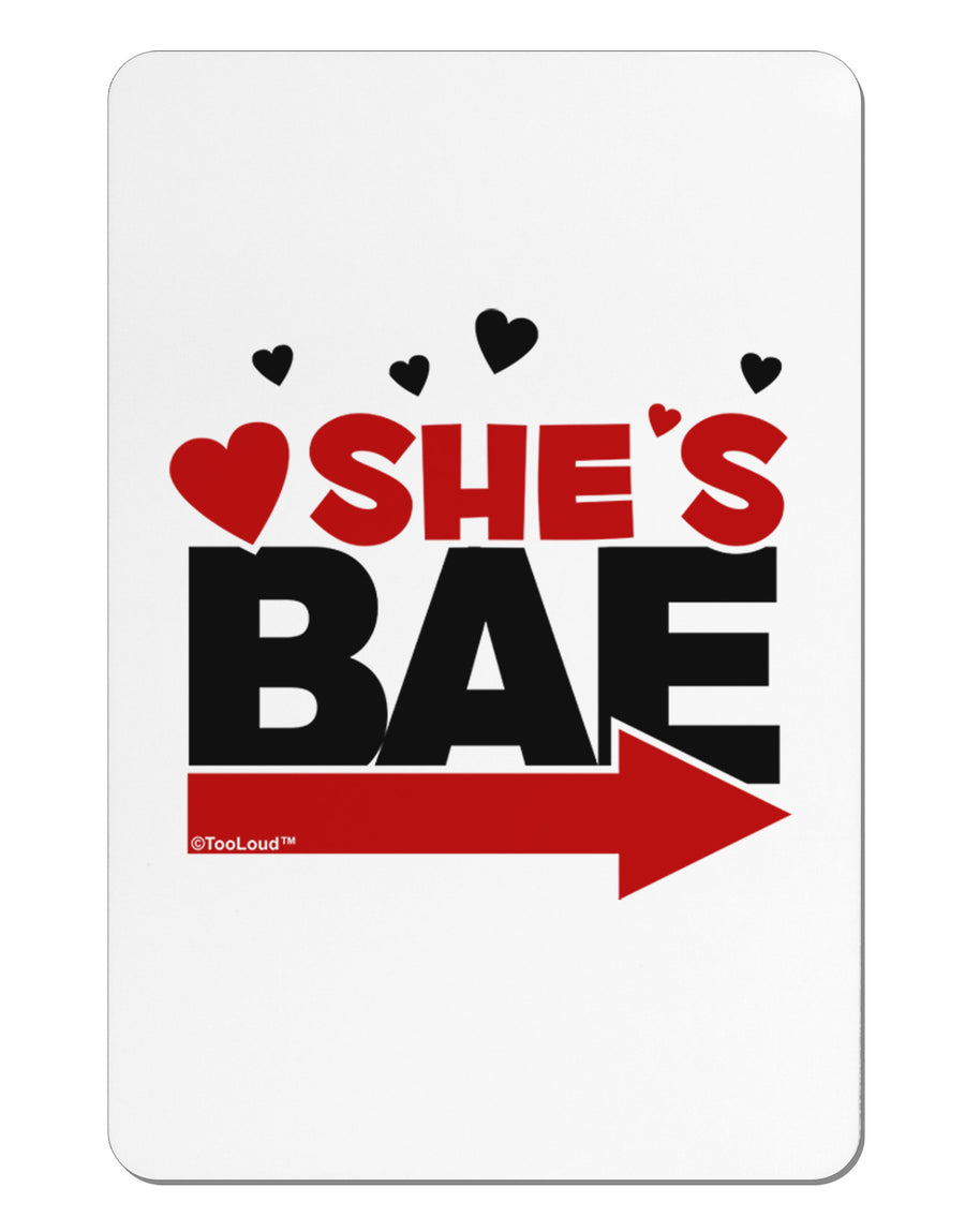 She's BAE - Right Arrow Aluminum Magnet-TooLoud-White-Davson Sales