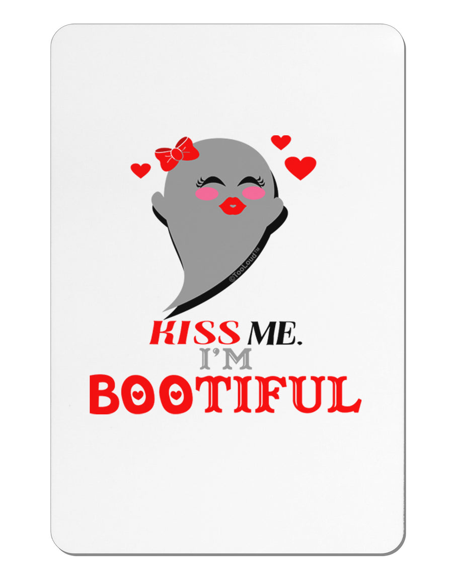 Kiss Me BOOtiful Ghost Red Aluminum Magnet-TooLoud-White-Davson Sales