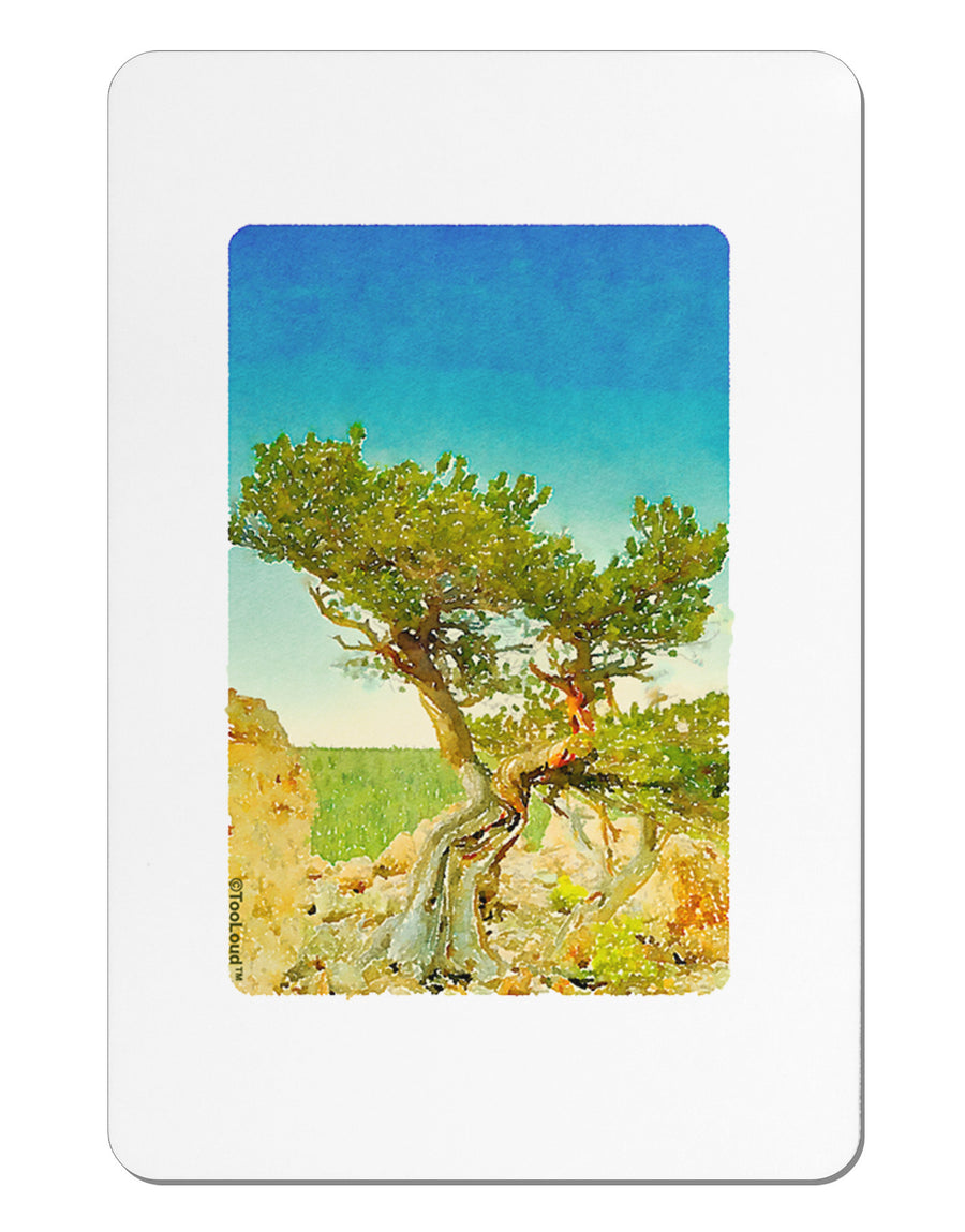 Colorado Tree Watercolor Aluminum Magnet-TooLoud-White-Davson Sales