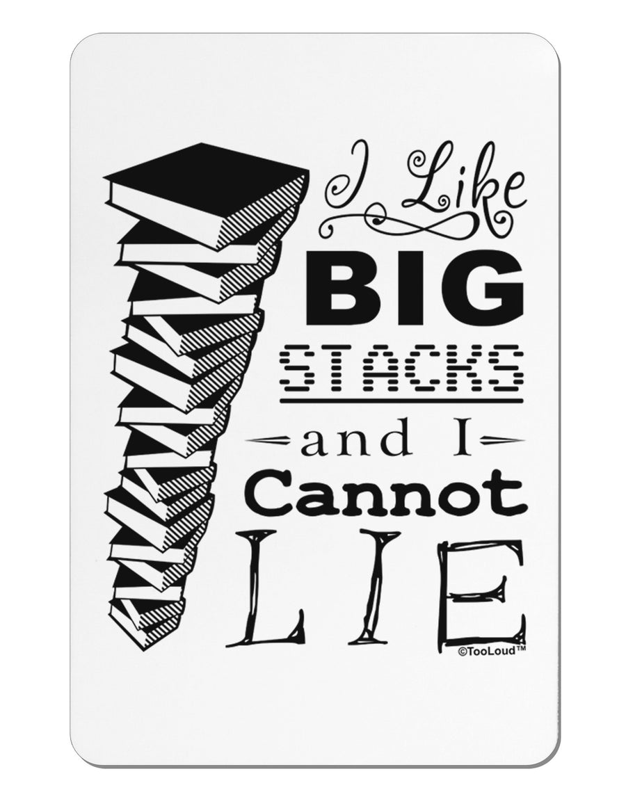 I Like Big Stacks -of books- Aluminum Magnet-TooLoud-White-Davson Sales