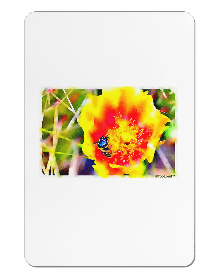 Bee Cactus Watercolor Aluminum Magnet-TooLoud-White-Davson Sales