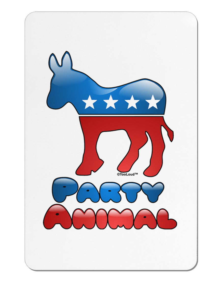 Democrat Party Animal Aluminum Magnet-TooLoud-White-Davson Sales