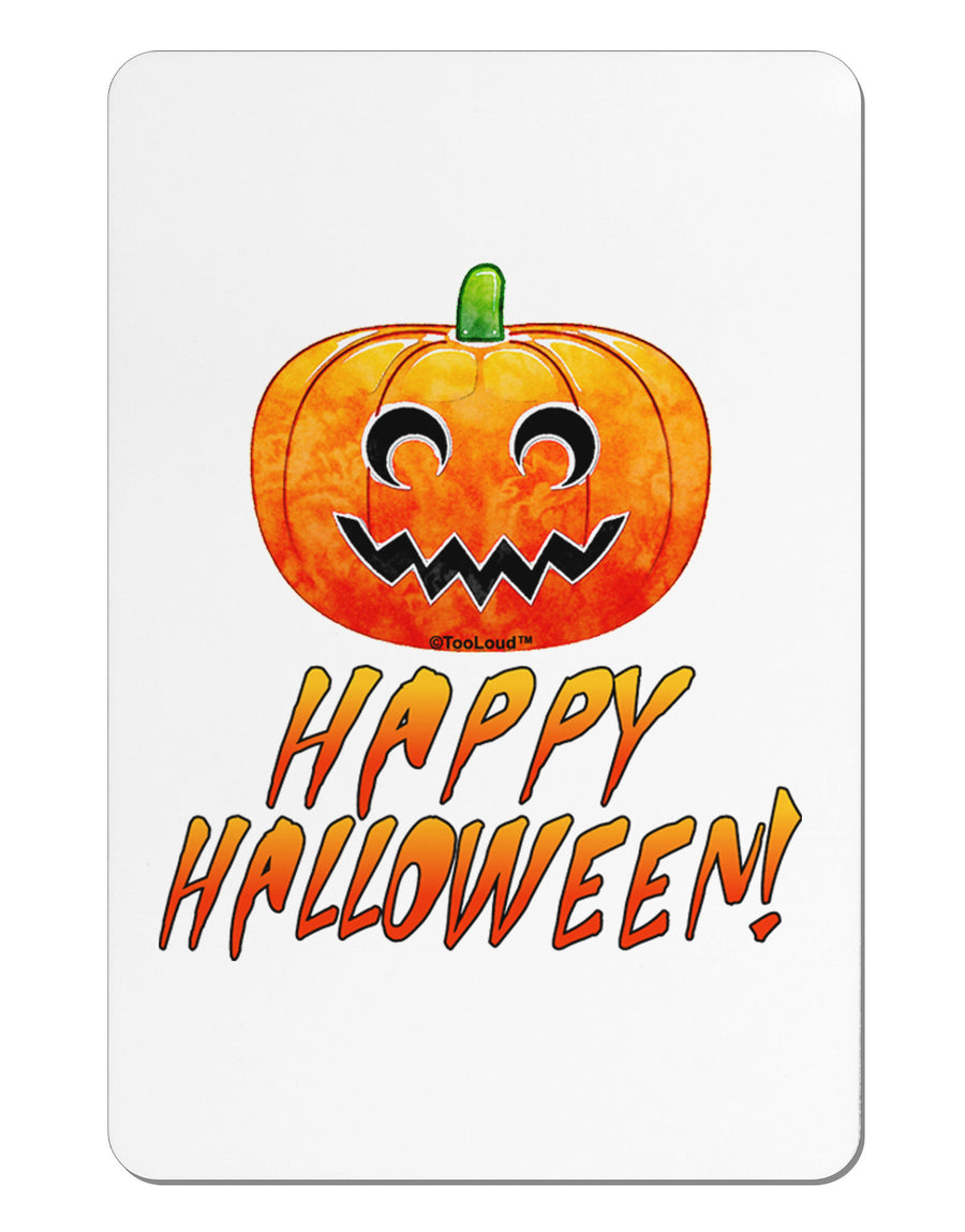 Jack-O-Lantern Watercolor Halloween Aluminum Magnet-TooLoud-White-Davson Sales