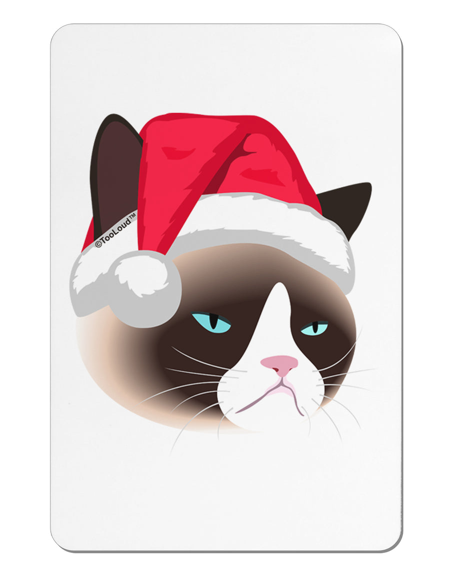 Santa Hat Disgruntled Siamese Cat Aluminum Magnet by TooLoud-TooLoud-White-Davson Sales