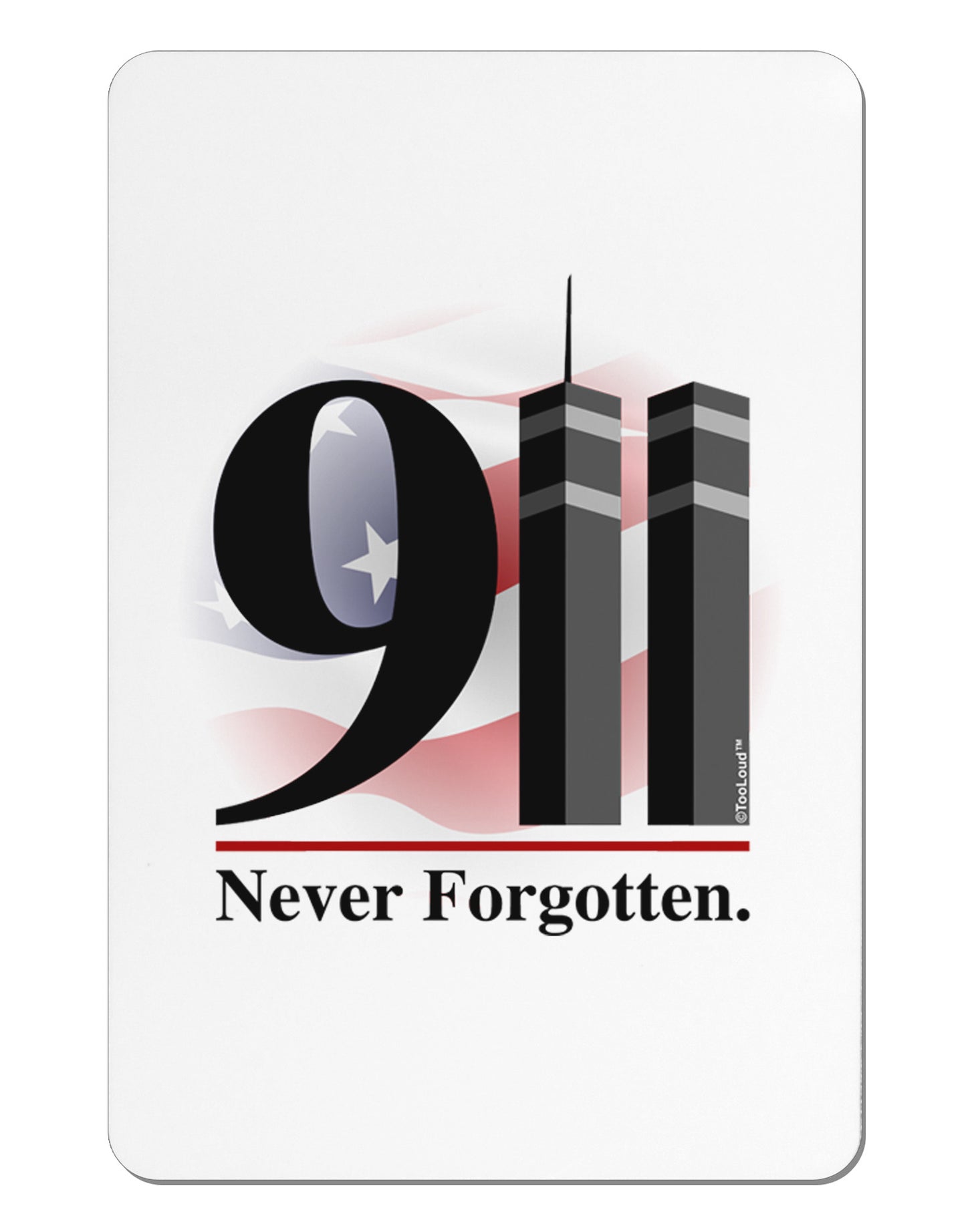 911 Never Forgotten Aluminum Magnet-TooLoud-White-Davson Sales