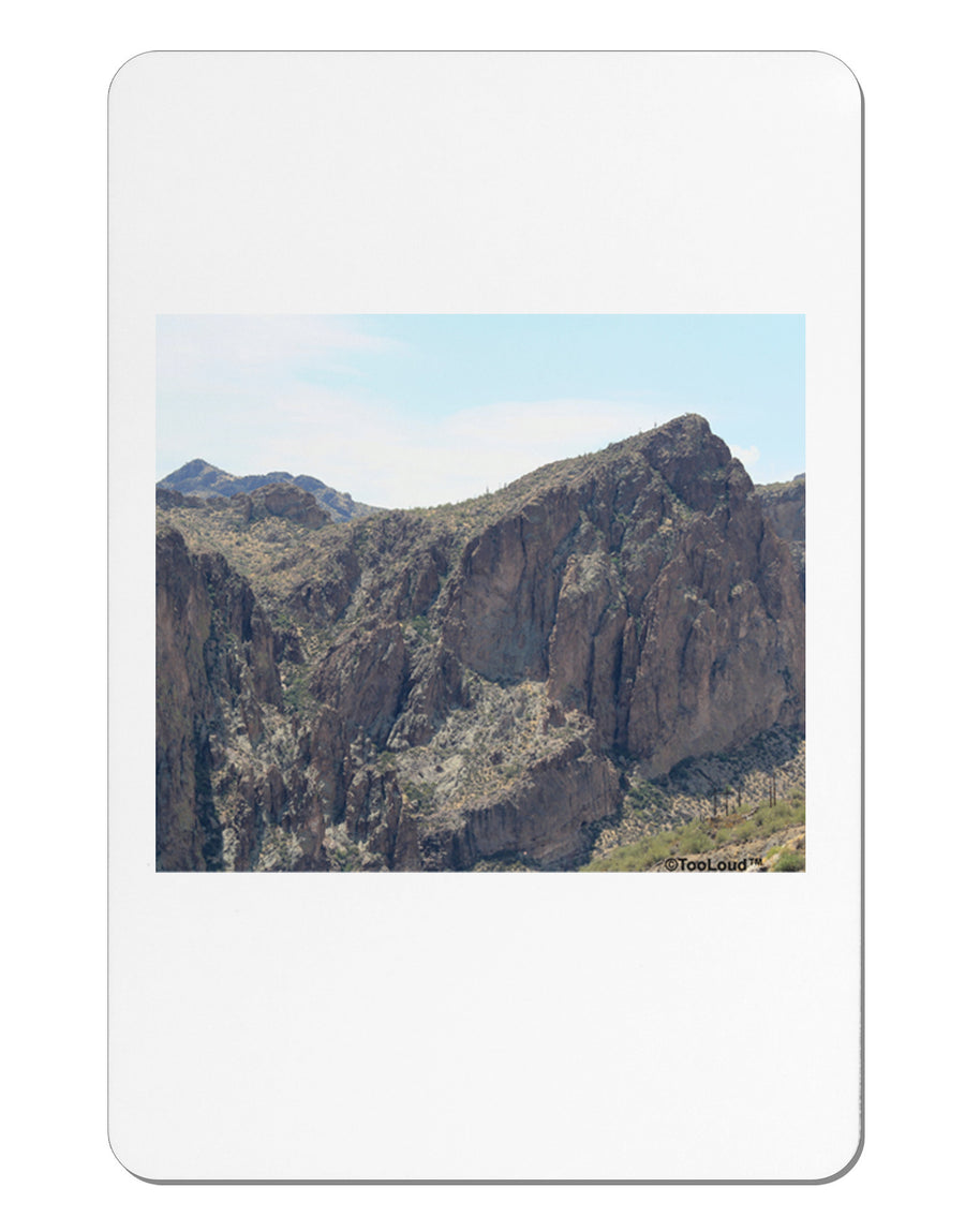 Arizona Saguaro Lake Mountains Aluminum Magnet-TooLoud-White-Davson Sales